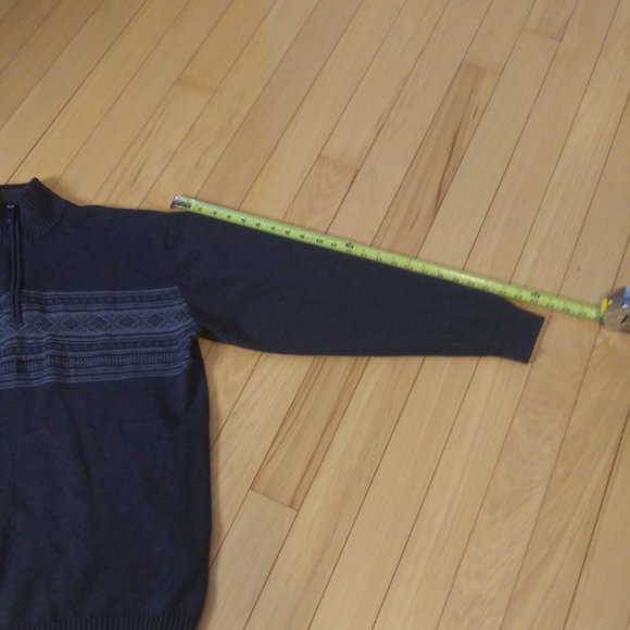 Oscar De La Renta mens   pullover gray sweater 1/4 zip 100% cotton  size   XL - Picture 12 of 15